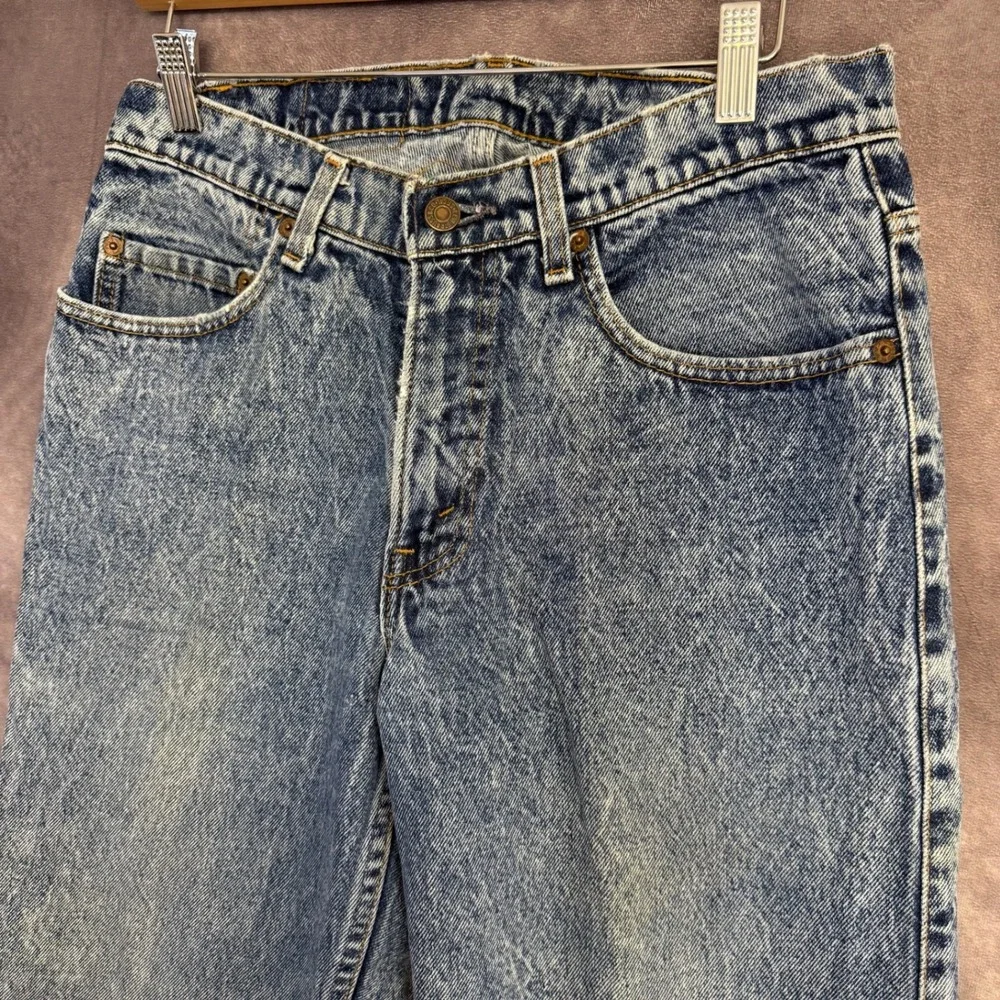 Vintage Levis 555 Relaxed Fit Acid Wash Jeans Made in USA Blue W32 L34